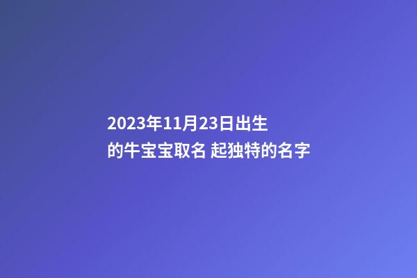 2023年11月23日出生的牛宝宝取名 起独特的名字
